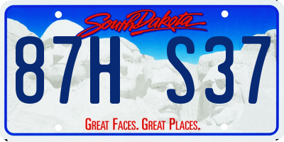 SD license plate 87HS37