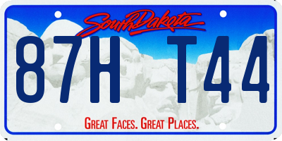 SD license plate 87HT44
