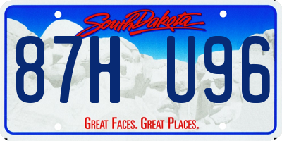 SD license plate 87HU96