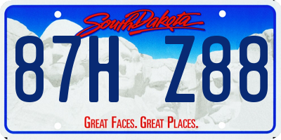 SD license plate 87HZ88