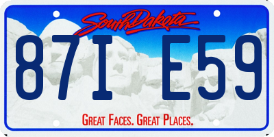 SD license plate 87IE59