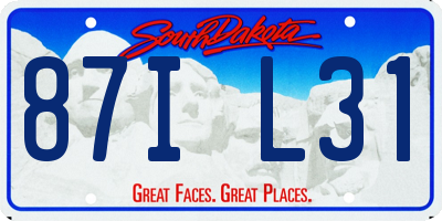 SD license plate 87IL31