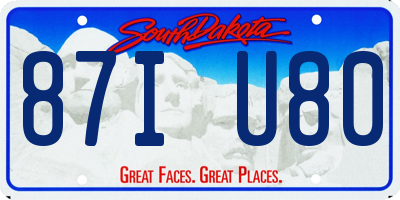 SD license plate 87IU80