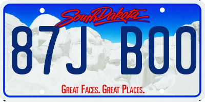 SD license plate 87JB00