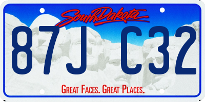SD license plate 87JC32
