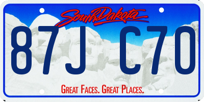 SD license plate 87JC70