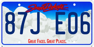 SD license plate 87JE06