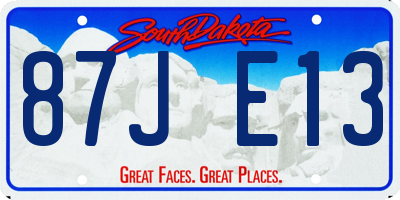 SD license plate 87JE13