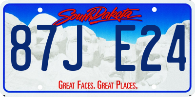 SD license plate 87JE24