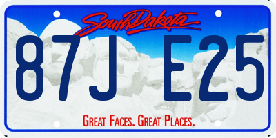 SD license plate 87JE25