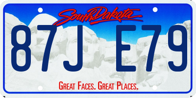 SD license plate 87JE79