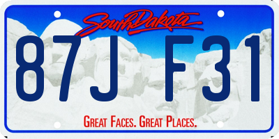 SD license plate 87JF31
