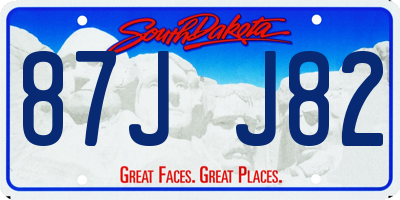 SD license plate 87JJ82