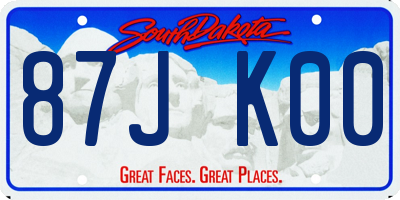 SD license plate 87JK00
