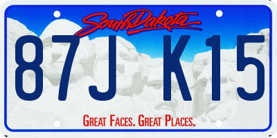 SD license plate 87JK15