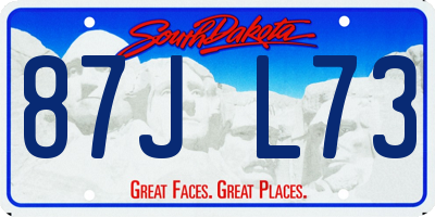 SD license plate 87JL73