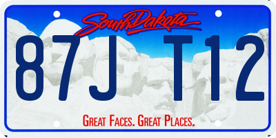 SD license plate 87JT12