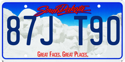 SD license plate 87JT90