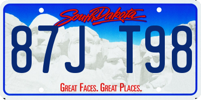 SD license plate 87JT98