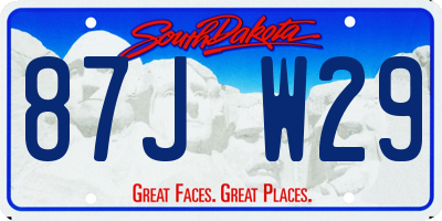 SD license plate 87JW29
