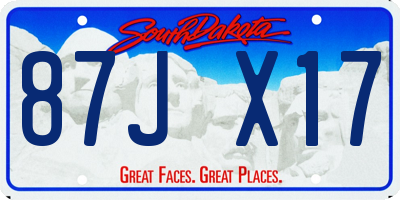 SD license plate 87JX17