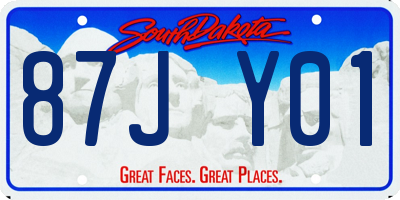 SD license plate 87JY01