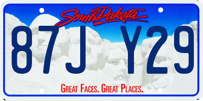 SD license plate 87JY29