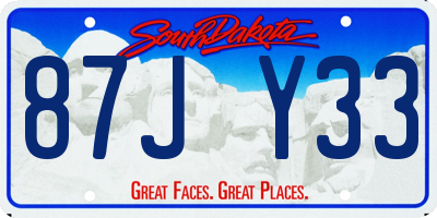 SD license plate 87JY33