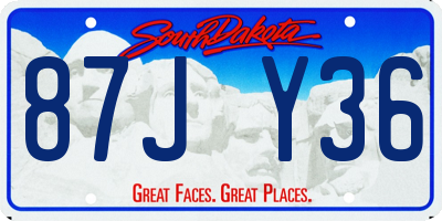 SD license plate 87JY36