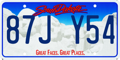 SD license plate 87JY54