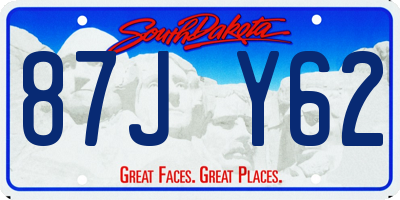SD license plate 87JY62