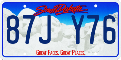 SD license plate 87JY76
