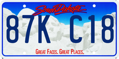 SD license plate 87KC18