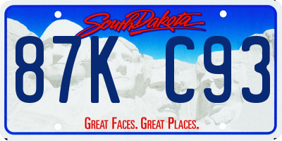 SD license plate 87KC93