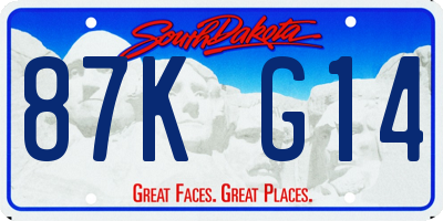 SD license plate 87KG14