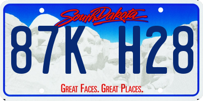 SD license plate 87KH28