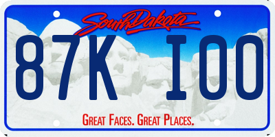 SD license plate 87KI00