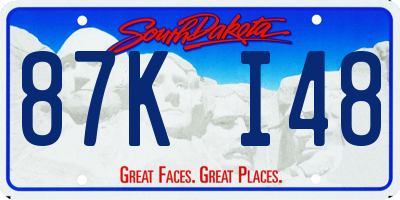 SD license plate 87KI48