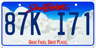 SD license plate 87KI71