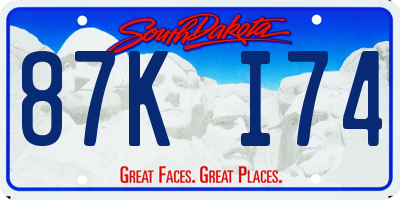 SD license plate 87KI74