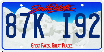 SD license plate 87KI92