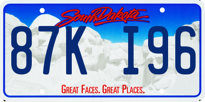 SD license plate 87KI96