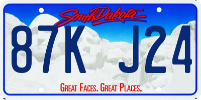 SD license plate 87KJ24