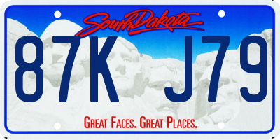 SD license plate 87KJ79