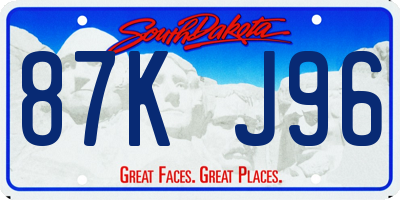 SD license plate 87KJ96