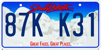 SD license plate 87KK31