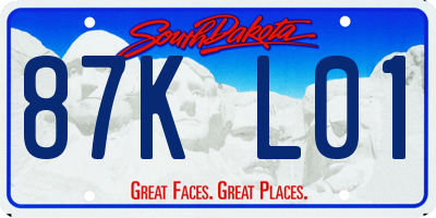 SD license plate 87KL01