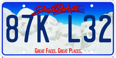 SD license plate 87KL32