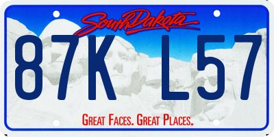 SD license plate 87KL57