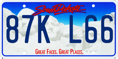 SD license plate 87KL66